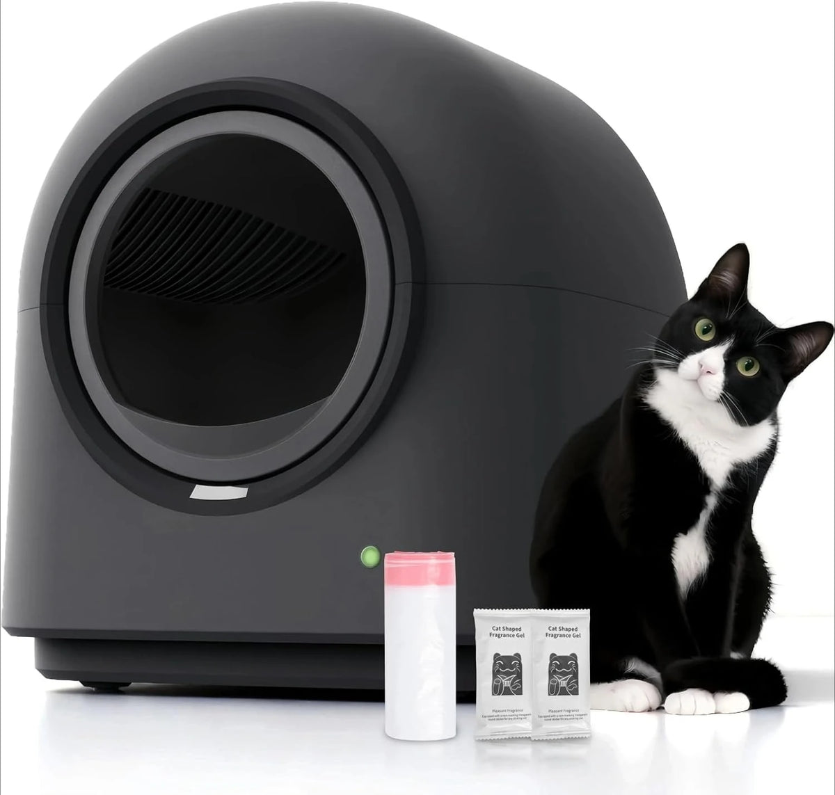 Automatic Self-Cleaning Cat Litter Box with Odor Control & Safety System