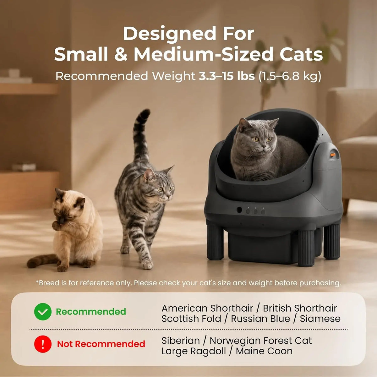 Open-Top Smart Self-Cleaning Cat Litter Box with App Control