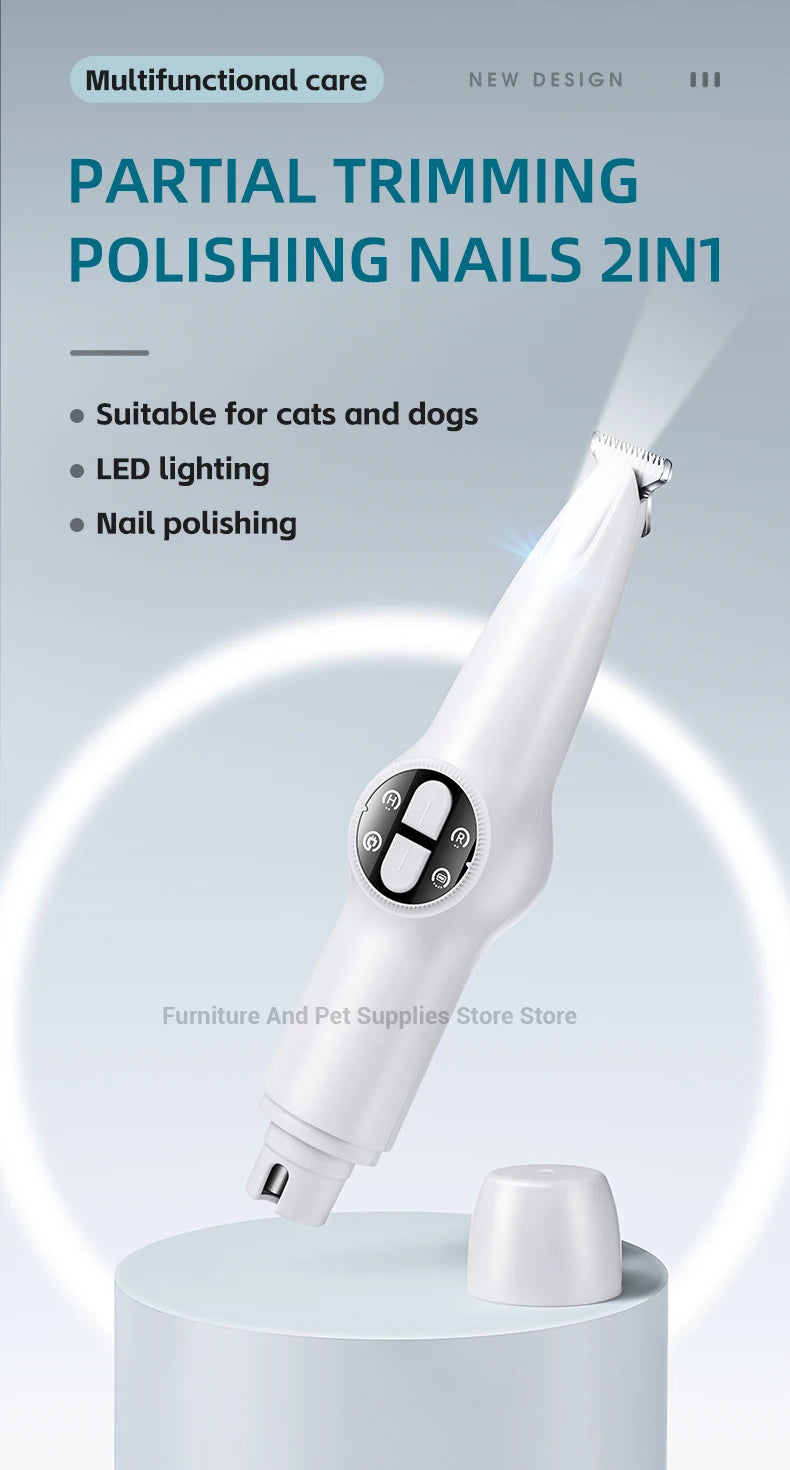2-in-1 Pet Paw Trimmer & Nail Grinder