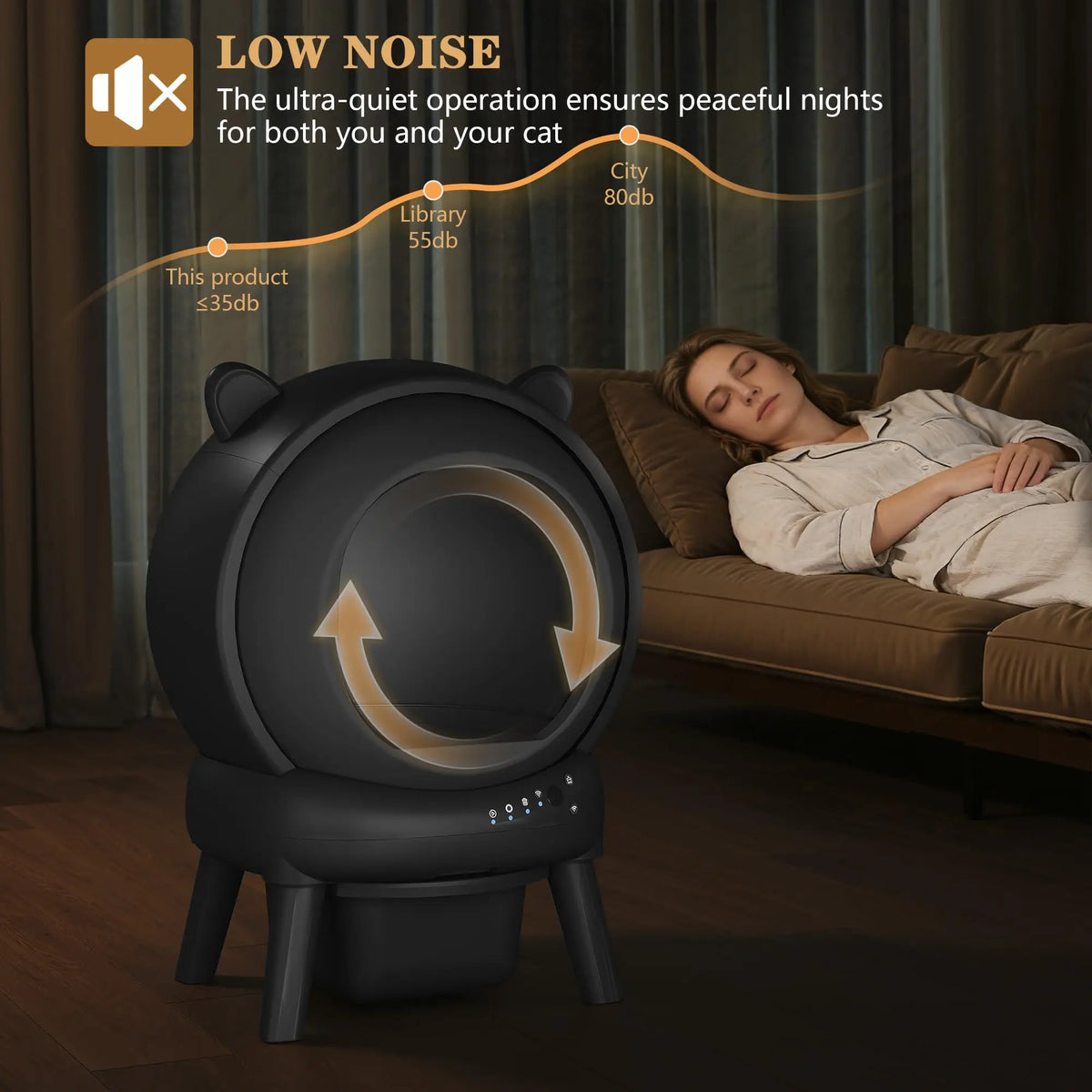 Smart Automatic Self-Cleaning Cat Litter Box with App Control