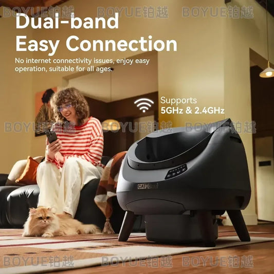 Smart Automatic Self-Cleaning Cat Litter Box with App & Health Monitoring