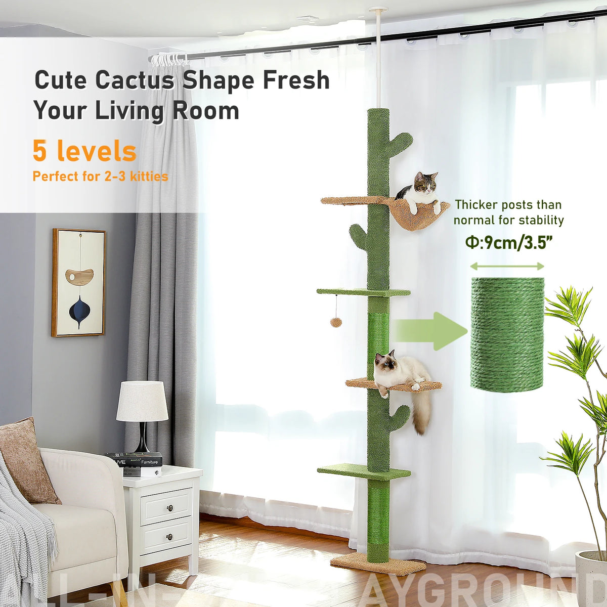 Floor-to-Ceiling Cactus Cat Tree