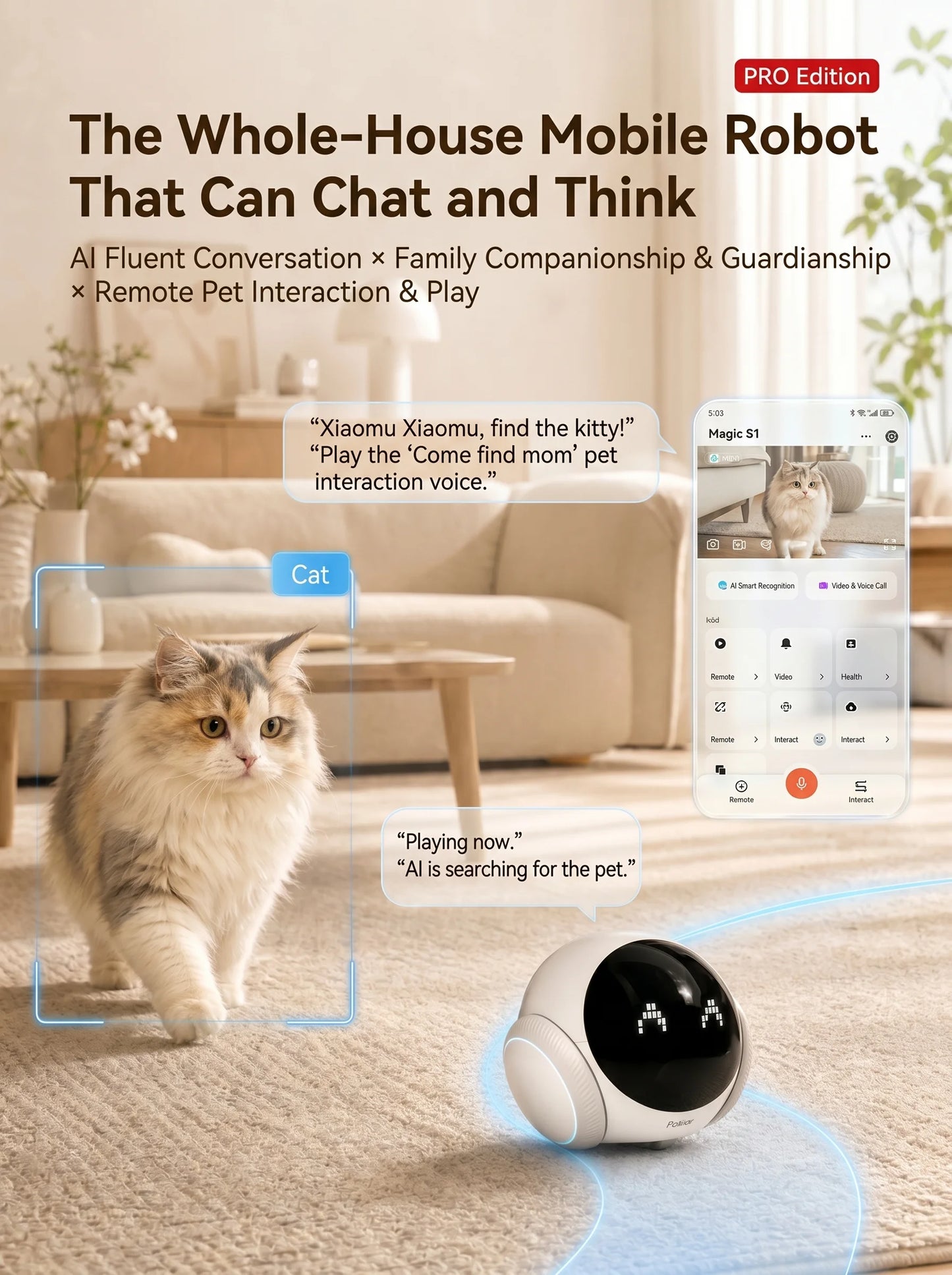 Famue Smart Pet Tracking Robot Camera