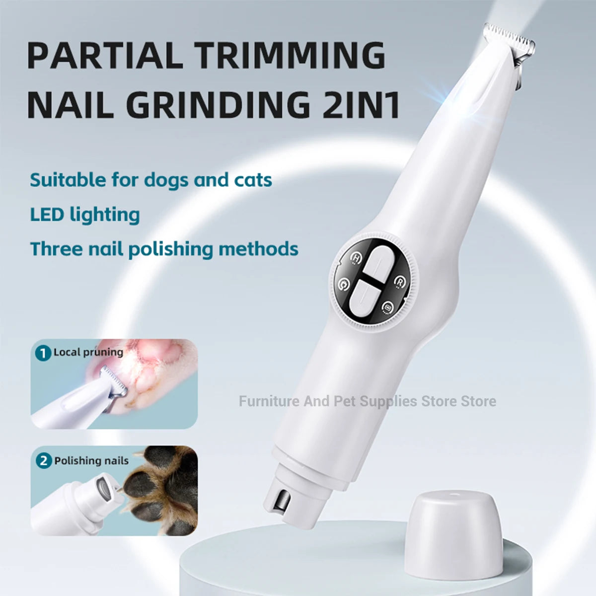 2-in-1 Pet Paw Trimmer & Nail Grinder