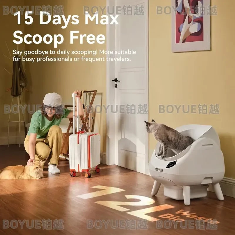 Smart Automatic Self-Cleaning Cat Litter Box with App & Health Monitoring