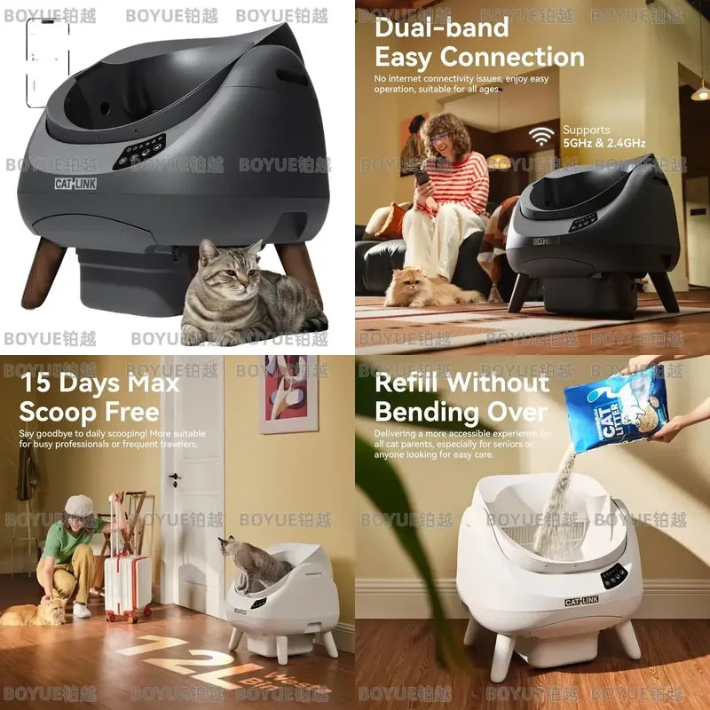 Smart Automatic Self-Cleaning Cat Litter Box with App & Health Monitoring