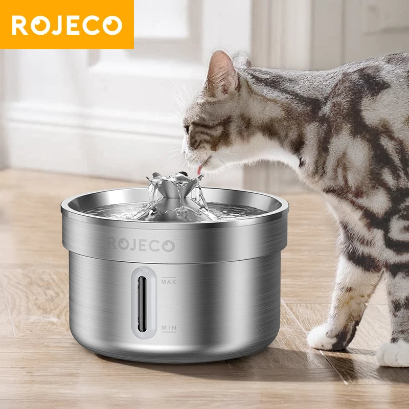 ROJECO Stainless Steel Smart Pet Water Fountain