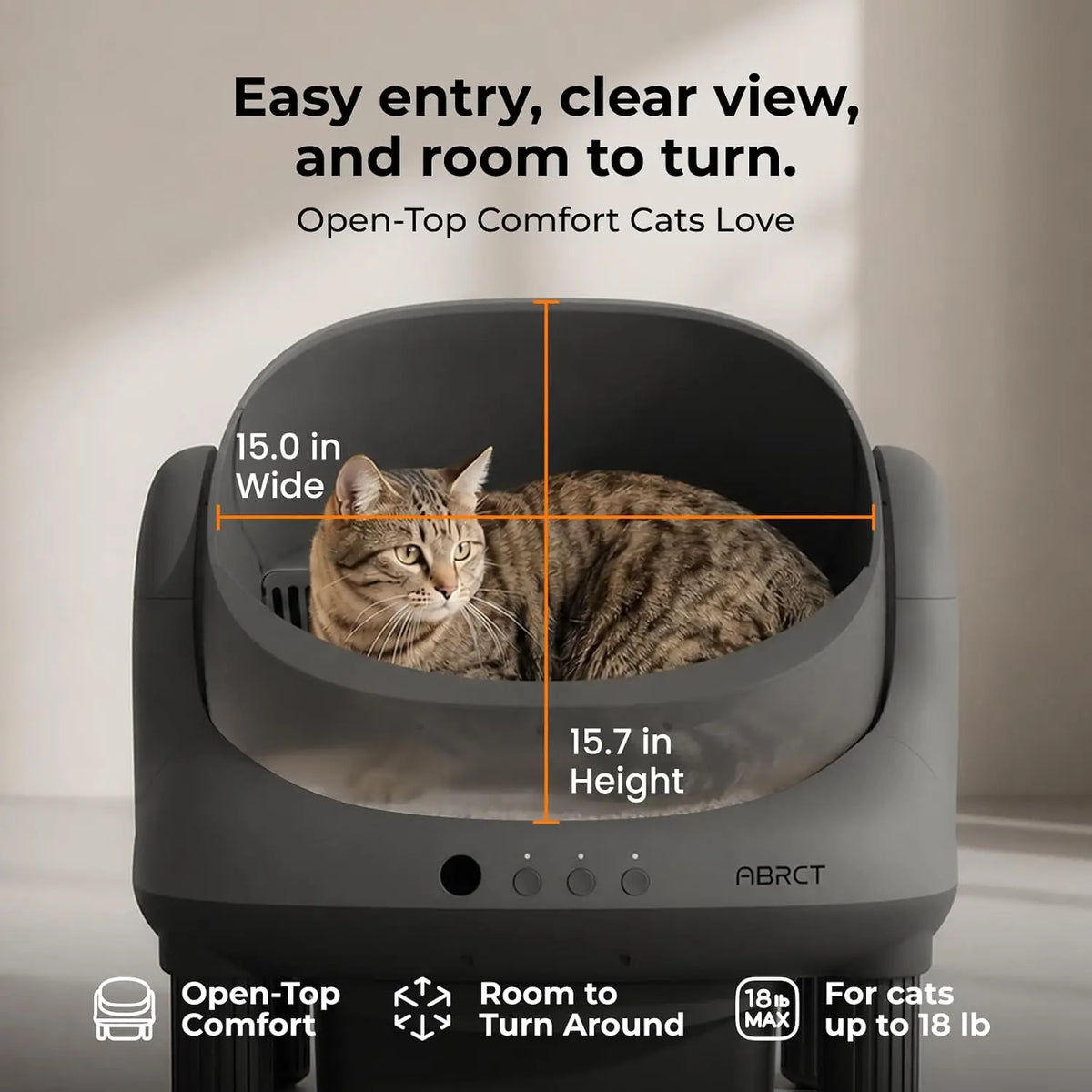 Open-Top Smart Self-Cleaning Cat Litter Box with App Control