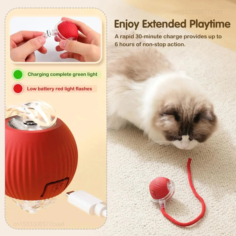 Smart Rolling Cat Ball with Moving Tail