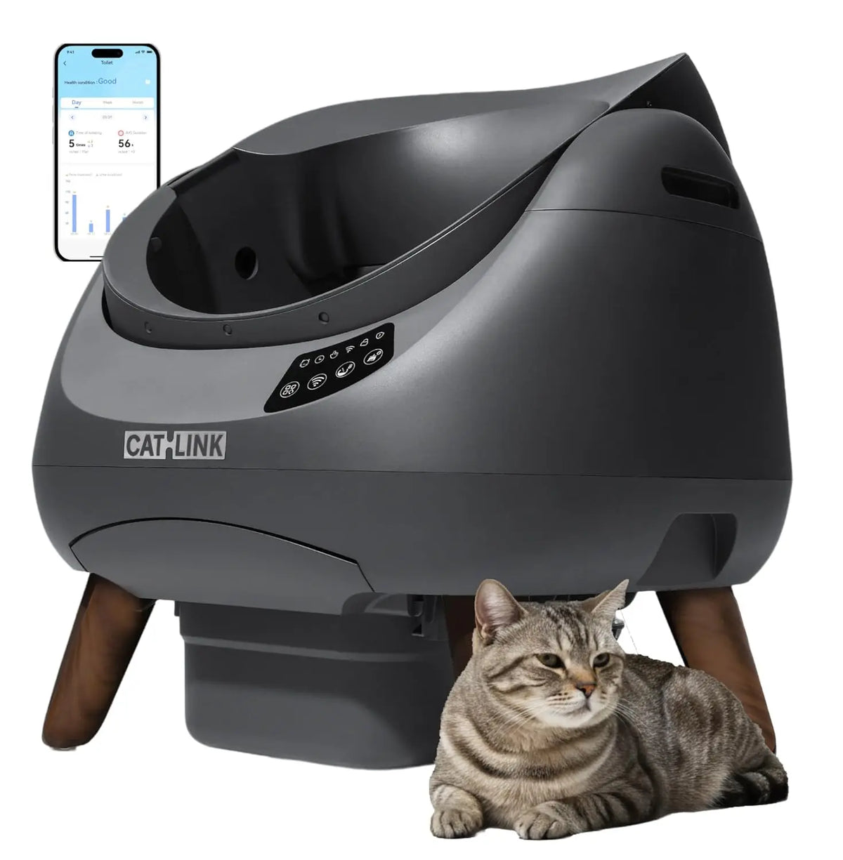 Smart Automatic Self-Cleaning Cat Litter Box with App & Health Monitoring